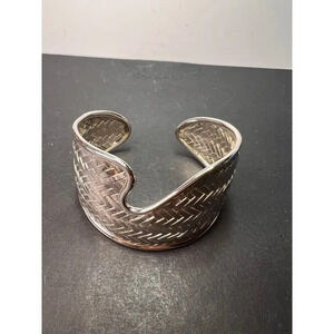 Sterling silver braided cuff bracelet
